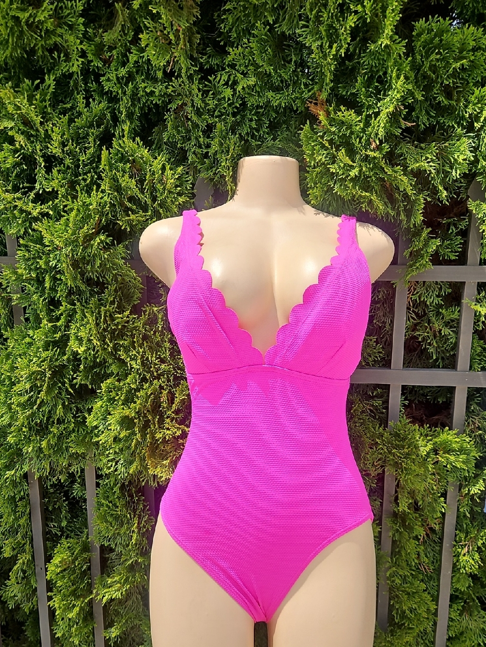 kate spade Hot Pink Scalloped One-Piece Swimsuit